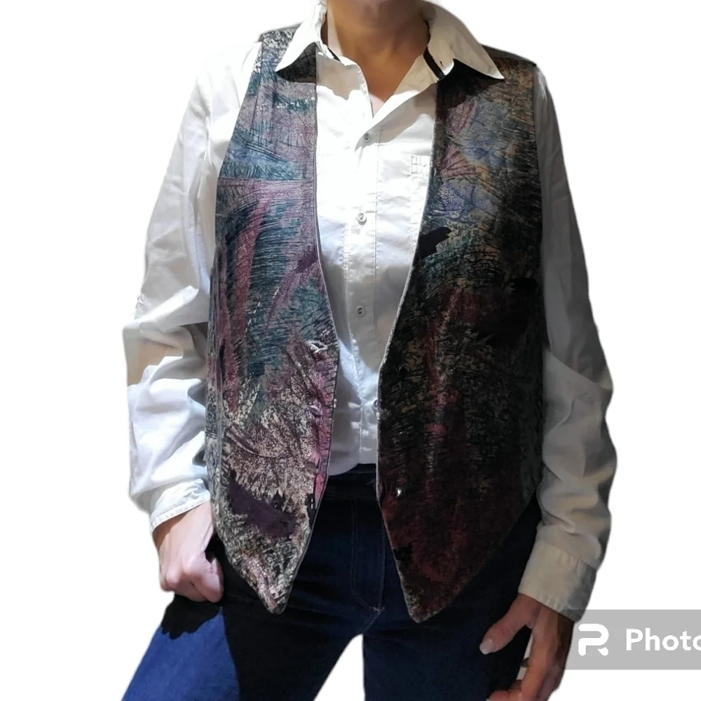 Artisan Hand-Made one Of A Kind REVERSEABLE quilted vest Size M - Picture 14 of 14